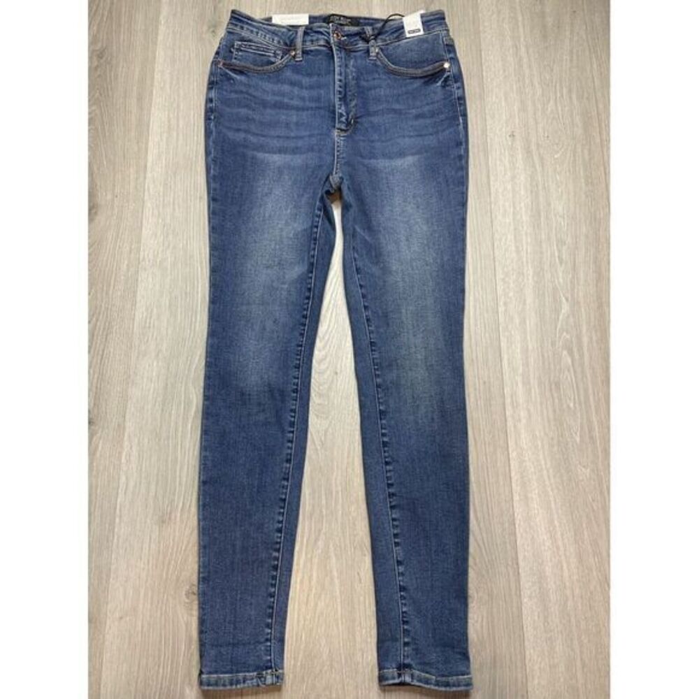 Judy Blue Jeans Women 11x30 Blue High Waist Skinny JB88392 Stretch Denim Cuff